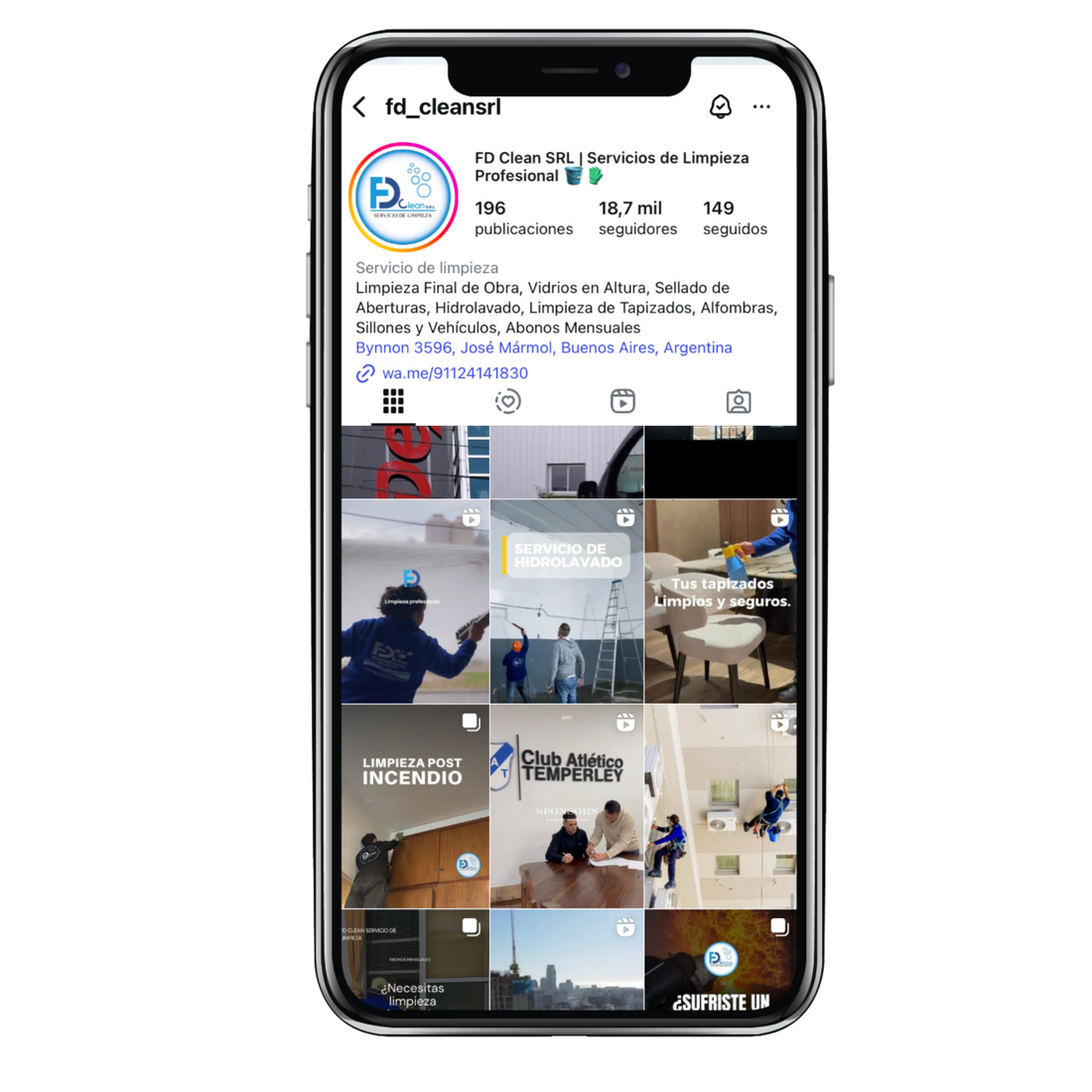 Mockup de FD Clean en Instagram
