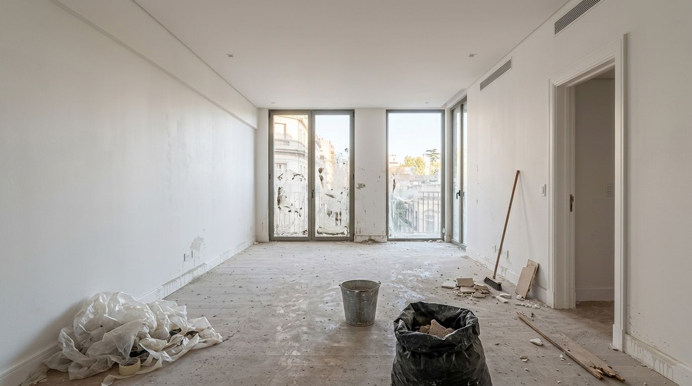 Obra después de la limpieza final